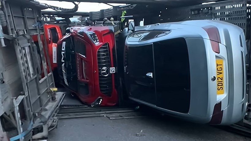 Supercar trailer accident