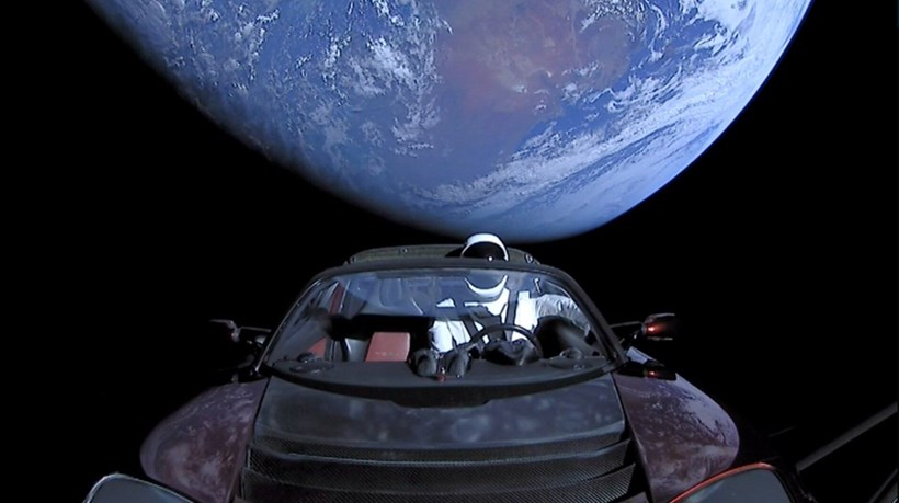 Tesla Roadster Space
