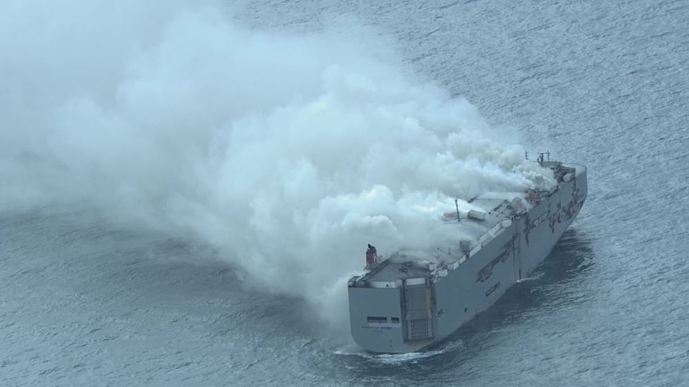 Cargo ship fire