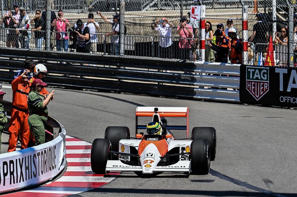 Ayrton Senna παρέλαση Monaco Grand Prix ιστορικών μονοθεσίων