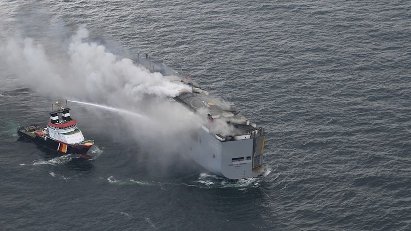 Cargo ship fire