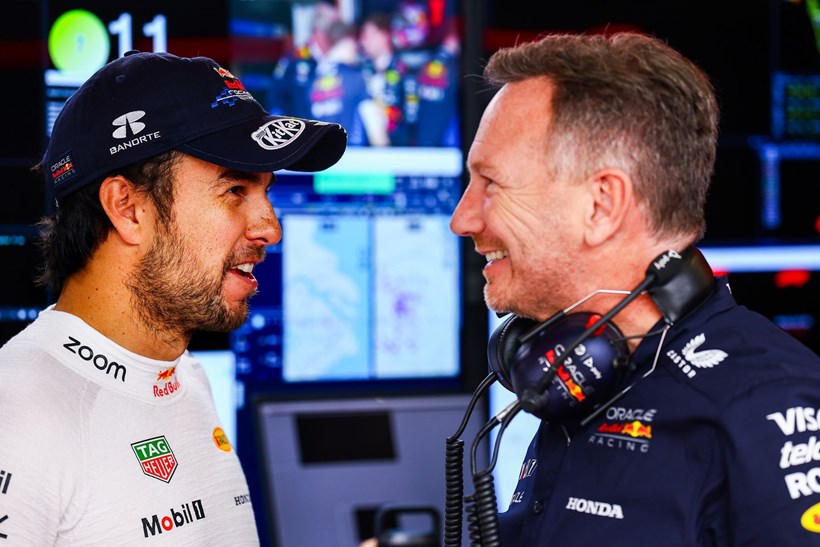 Sergio Perez Christian Horner Red Bull