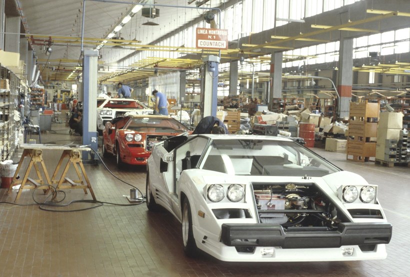 Lamborghini Countach γραμμη παραγωγής