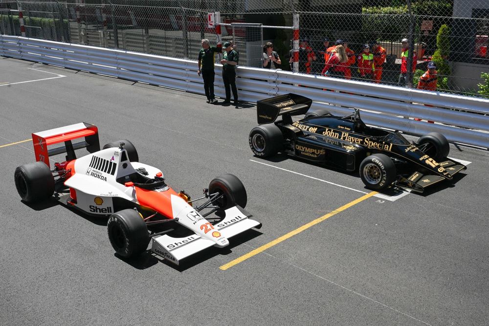 Ayrton Senna παρέλαση Monaco Grand Prix ιστορικών μονοθεσίων