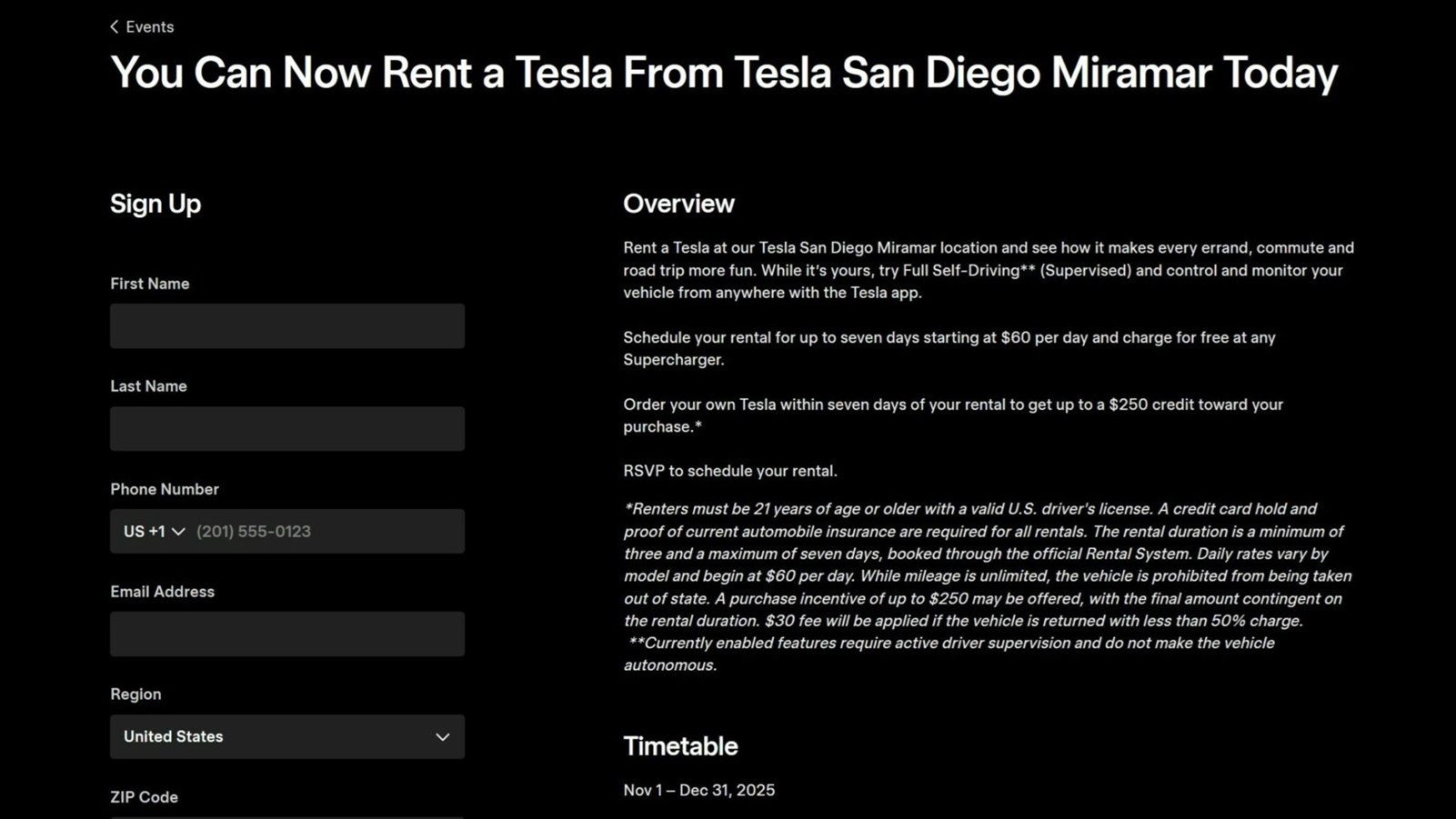 Tesla Rentals