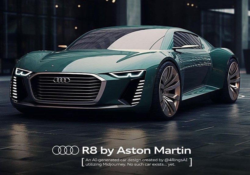 Audi R8 Aston Martin AI Image 4rings