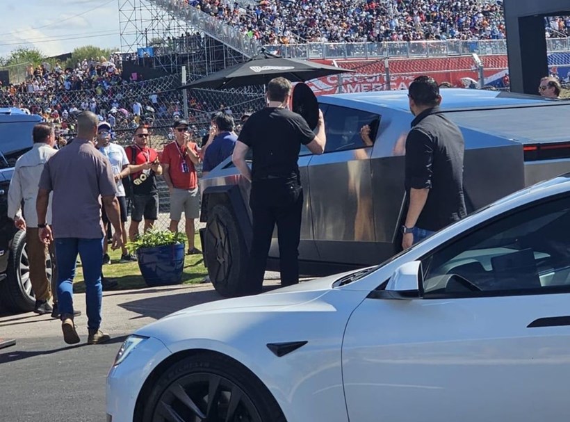 Elon Musk Tesla Cybertruck Formula 1 Austin Texas