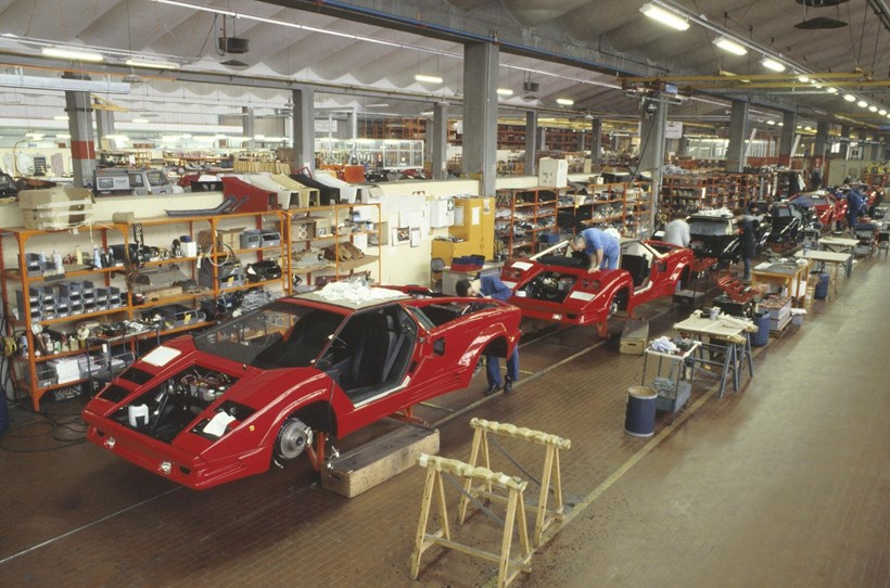 Lamborghini Countach γραμμη παραγωγής