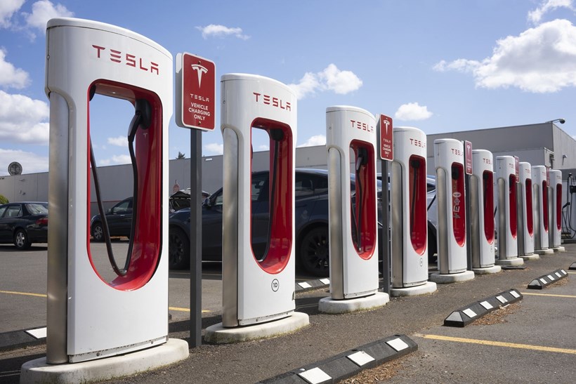 Tesla supercharger station