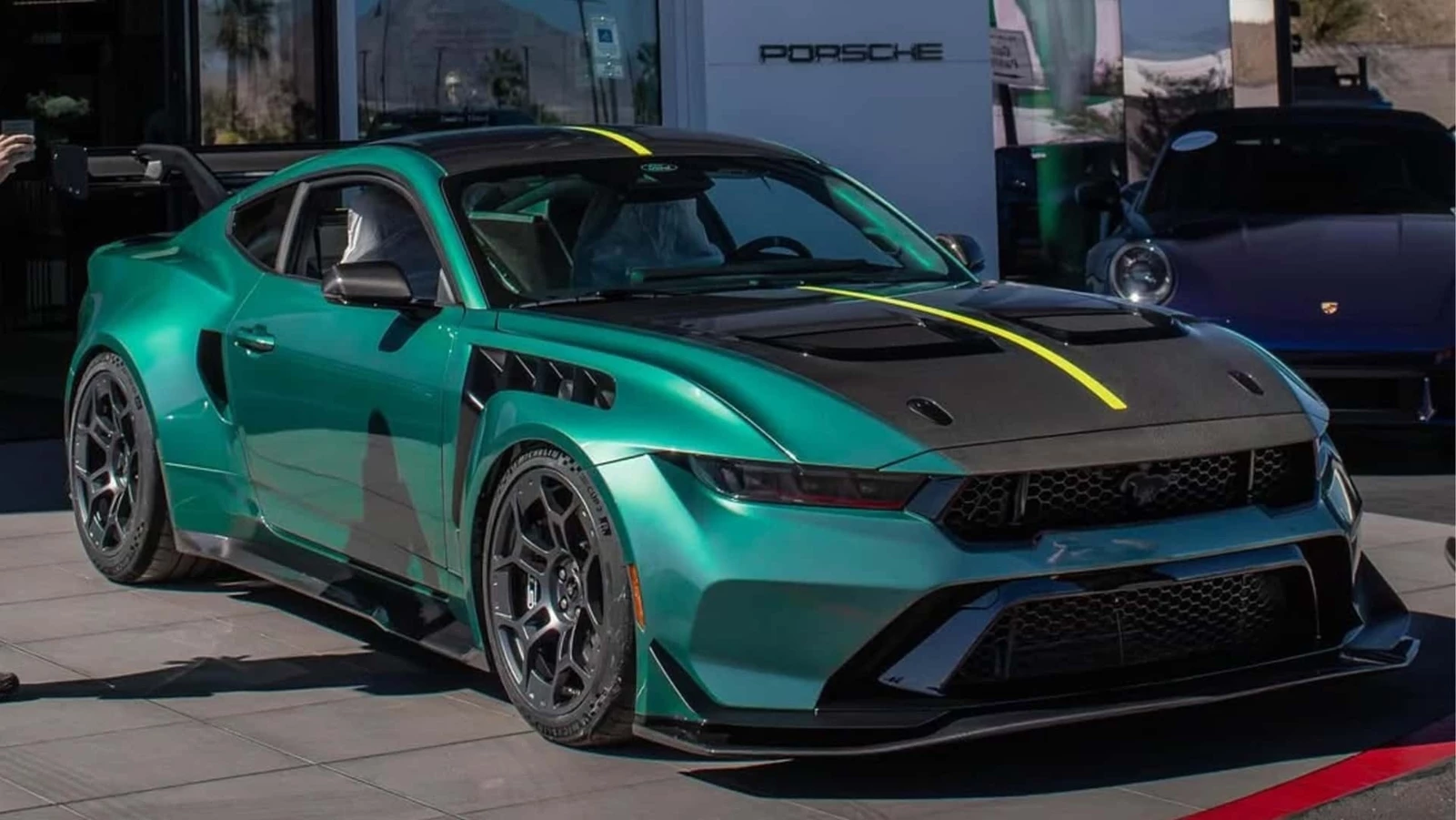 Ford Mustang GTD Porsche showroom