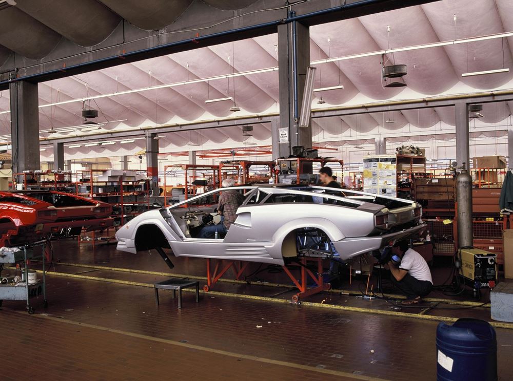 Lamborghini Countach γραμμη παραγωγής