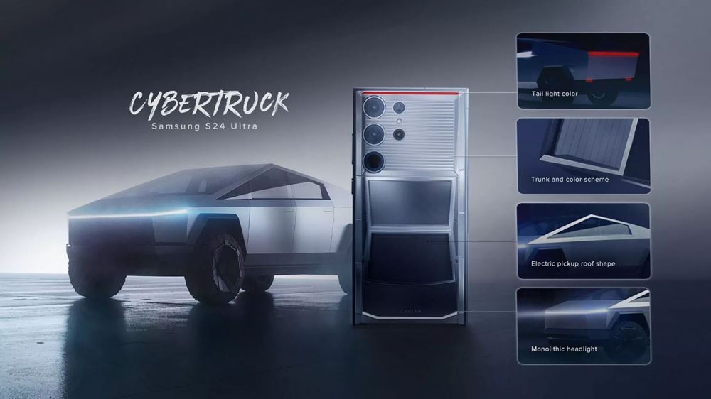 Tesla Cybertruck Samsung S24 Caviar