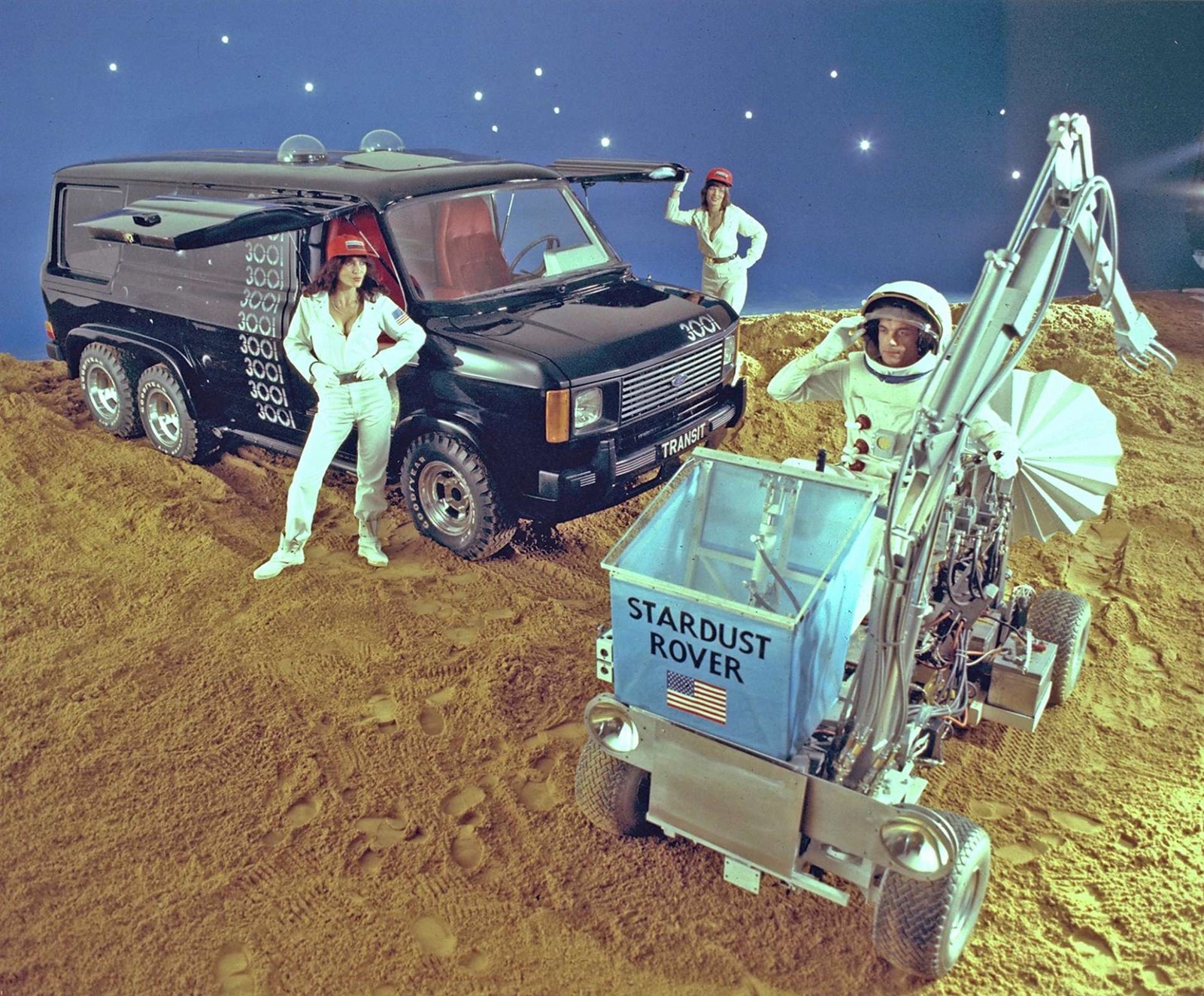 Ford Transit arrives on the moon 1979
