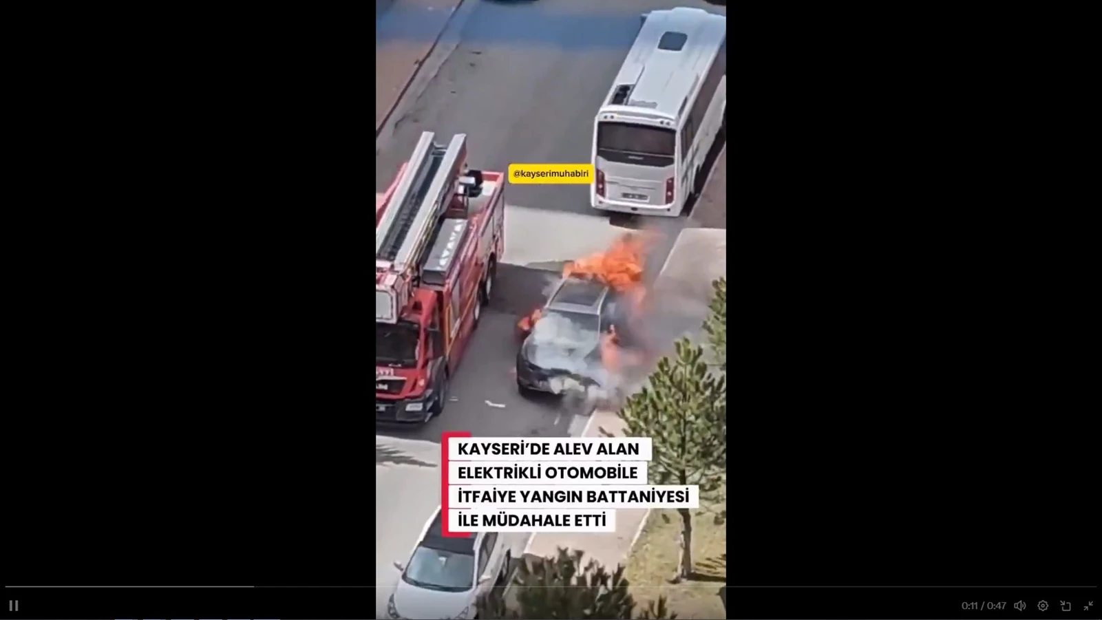 φωτια σε ηλεκτρικό αυτοκίνητο viral video