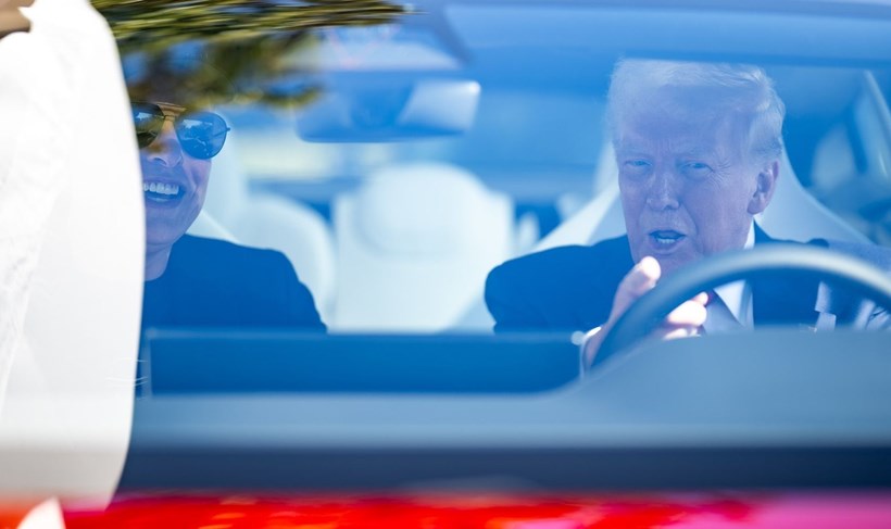 Elon Musk Donald Trump Tesla Model S