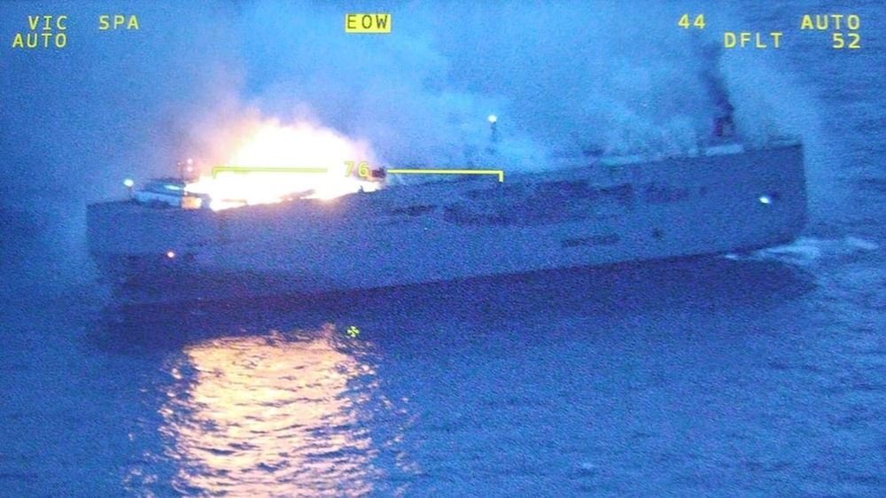 Cargo ship fire