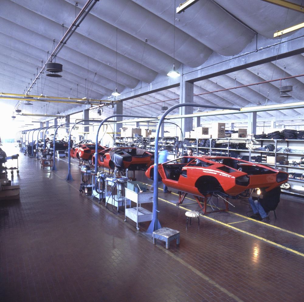 Lamborghini Countach γραμμη παραγωγής