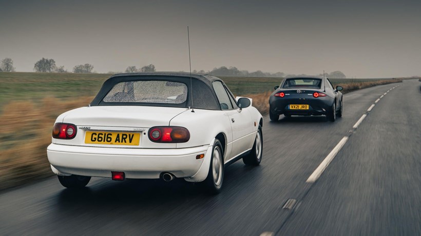 Mazda MX5 old and new topgear