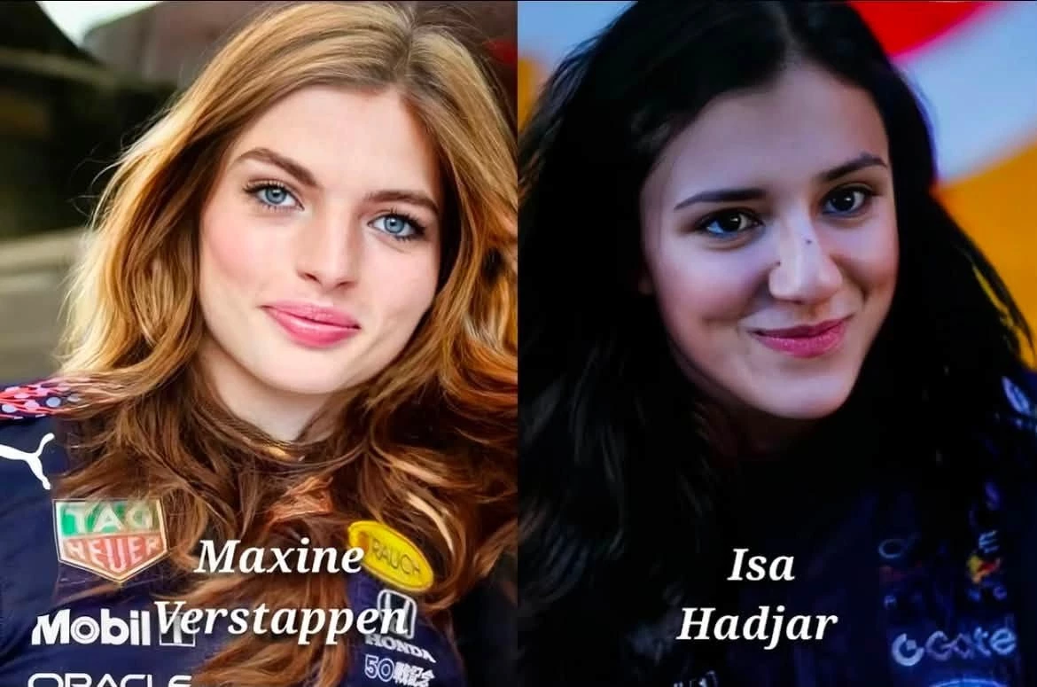 Max Verstappen και Isack Hadjar ως γυναίκες