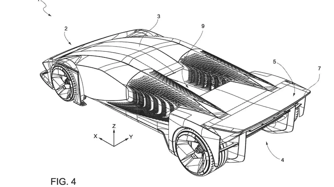 Ferrari πατέντα για πίσω φώτα ενεργά αεροδυναμικά