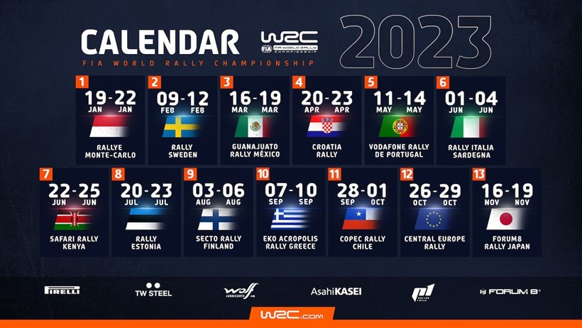 WRC 2023 Calendar