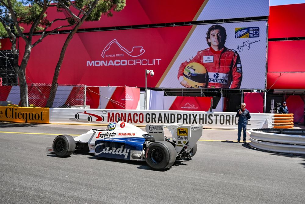 Ayrton Senna παρέλαση Monaco Grand Prix ιστορικών μονοθεσίων