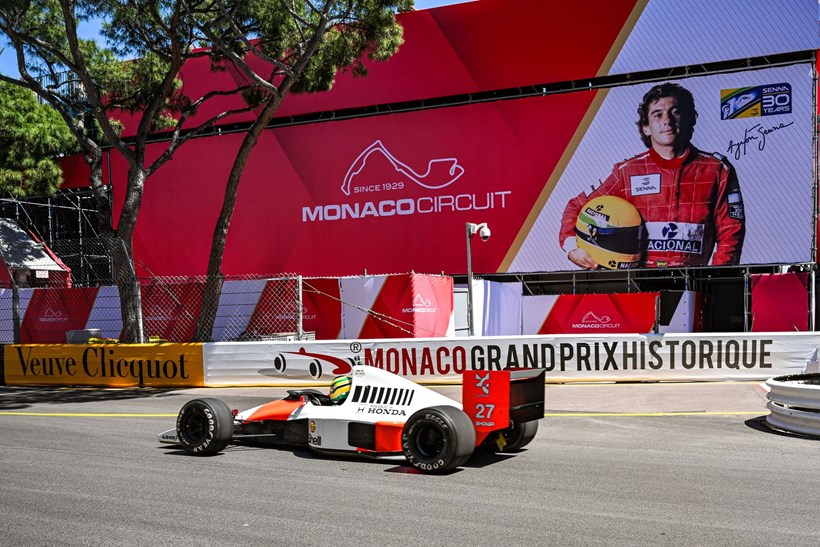 Ayrton Senna παρέλαση Monaco Grand Prix ιστορικών μονοθεσίων