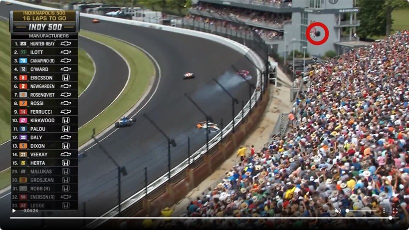 Indy500 ατύχημα ιπτάμενος τροχός