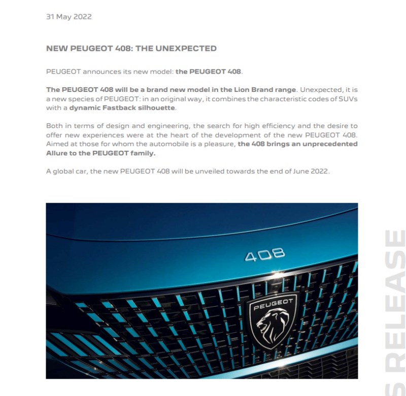 Η επίσημη ανακοίνωση για το νέο Peugeot 408