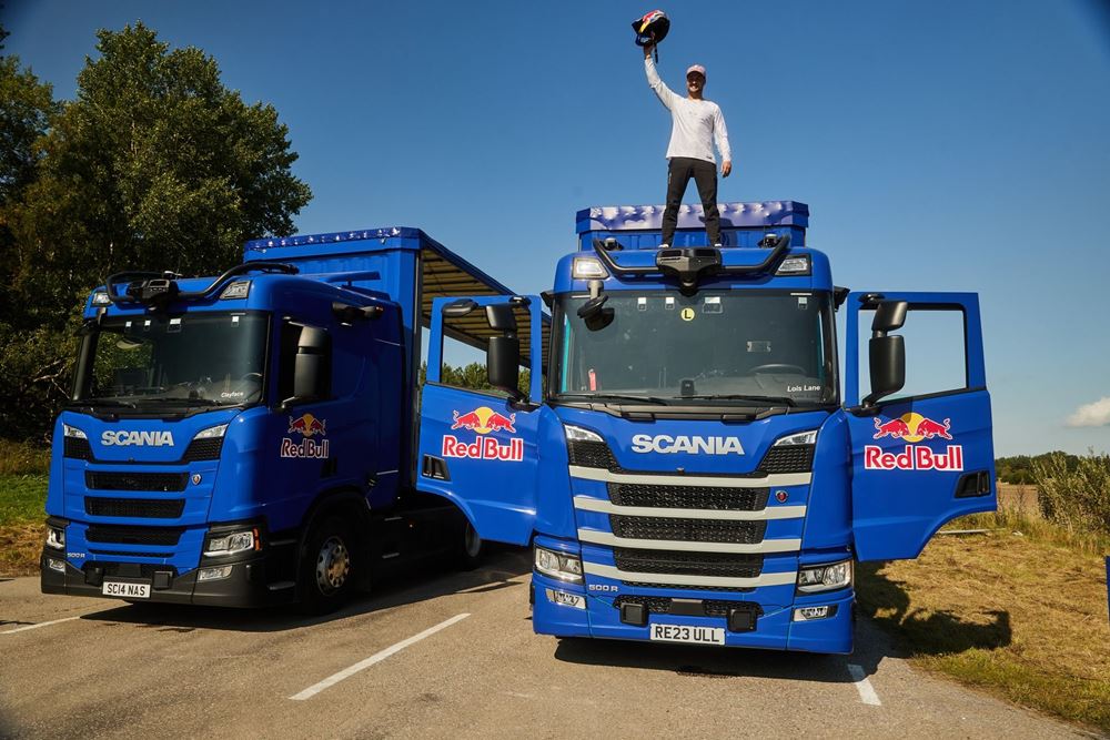 Red Bull ποδήλατο Scania Αυτόνομα φορτηγά