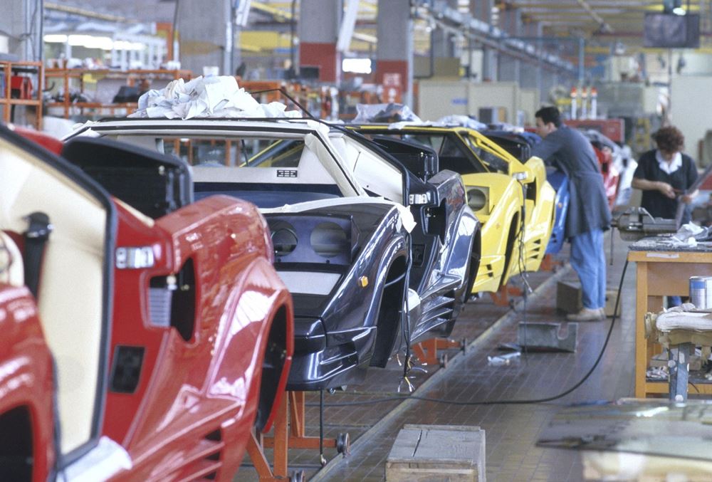 Lamborghini Countach γραμμη παραγωγής