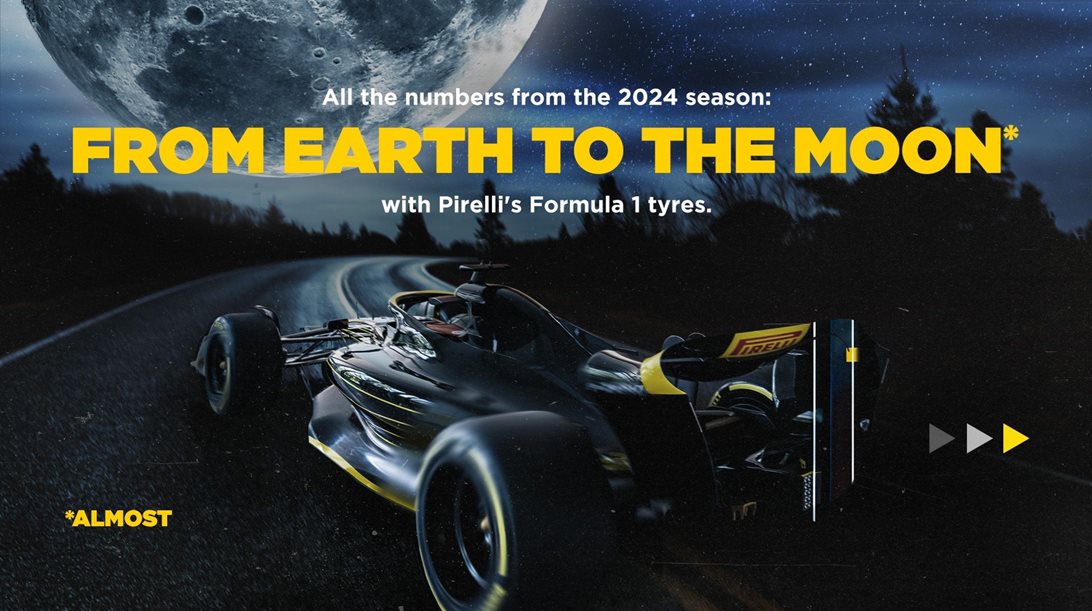 F1 2024: H Pirelli κάλυψε την απόσταση της Γης από τη Σελήνη