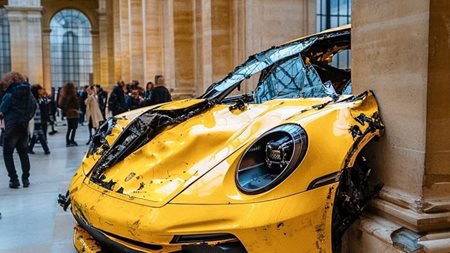 Kαμπάνια με τρακαρισμένες Porsche στο Λούβρο έγινε viral