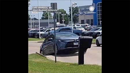 Έσκασε δρόμος λόγω καύσωνα-σώθηκε από θαύμα οδηγός (Video)