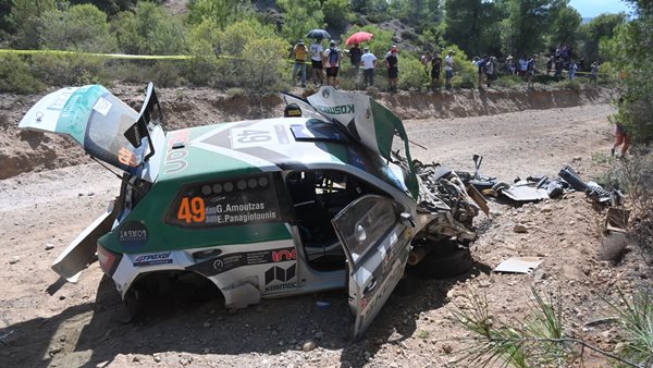 ΕΚΟ Ράλλυ Ακρόπολις 2025: Τρομακτική έξοδος του Γιώργου Αμούτζα (εικόνες)