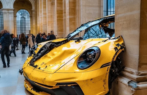 Kαμπάνια με τρακαρισμένες Porsche στο Λούβρο έγινε viral