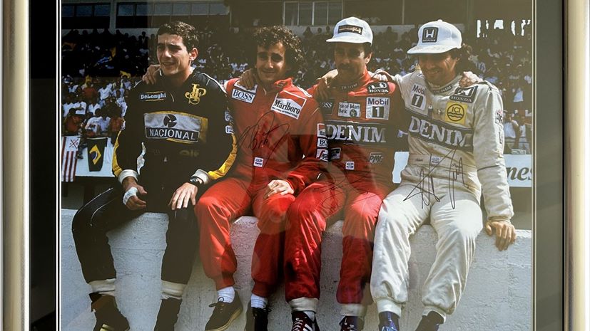 F1 φωτογραφία με Ayrton Senna, Alain Prost, Nigel Mansell και Nelson Piquet σε δημοπρασία