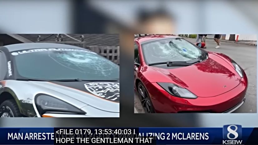 Monterey Car Week McLaren βανδαλισμός