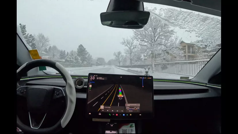 Tesla FSD snow