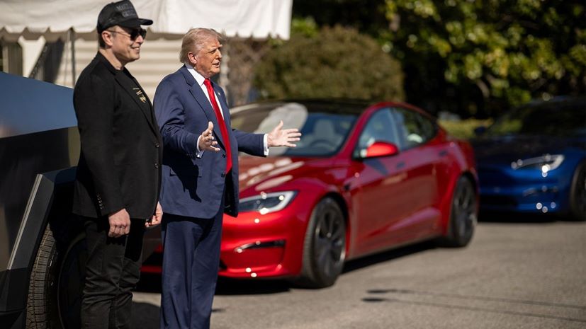 Elon Musk Donald Trump Tesla Model S
